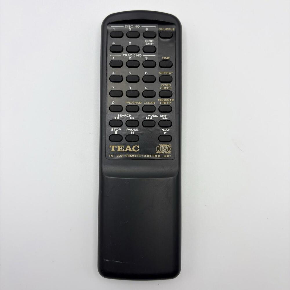 TEAC RC-722 5 Disc CD Changer Remote Control Black Tested OEM